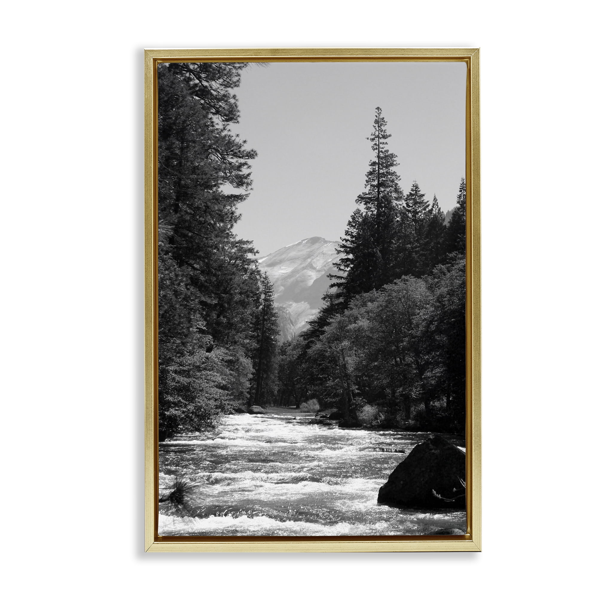 Stupell Industries Merced River Flow Gold Framed Floater Canvas Wall Art, design by Kim Curinga