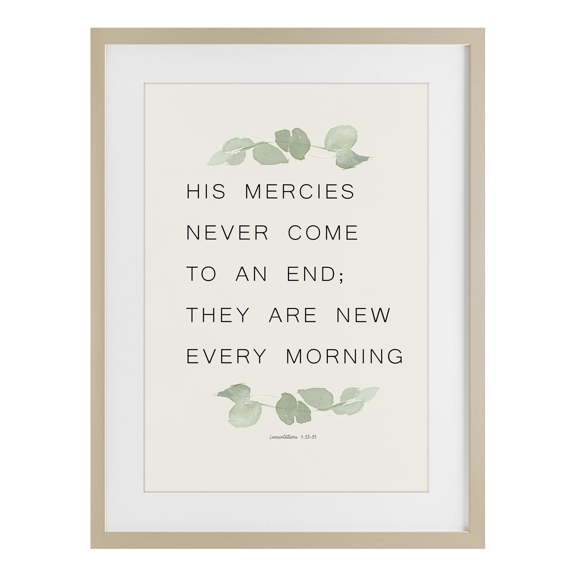 Stupell Industries Mercies New Every Morning Birch Framed Print Under Glass, design by Lucille Price