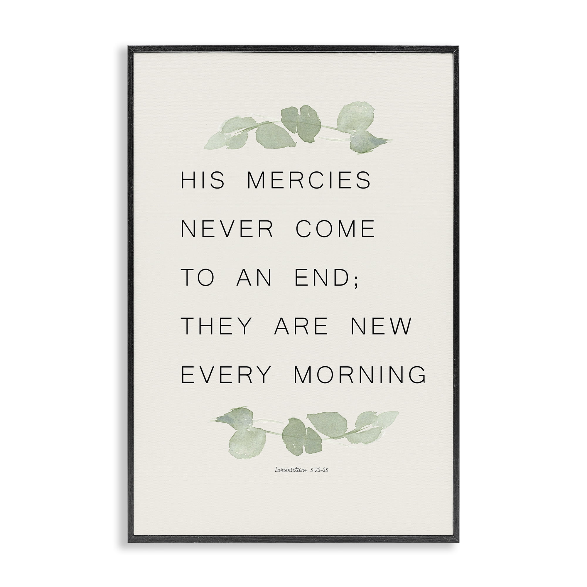 Stupell Industries Mercies New Every Morning Black Framed Giclee Art, design by Lucille Price