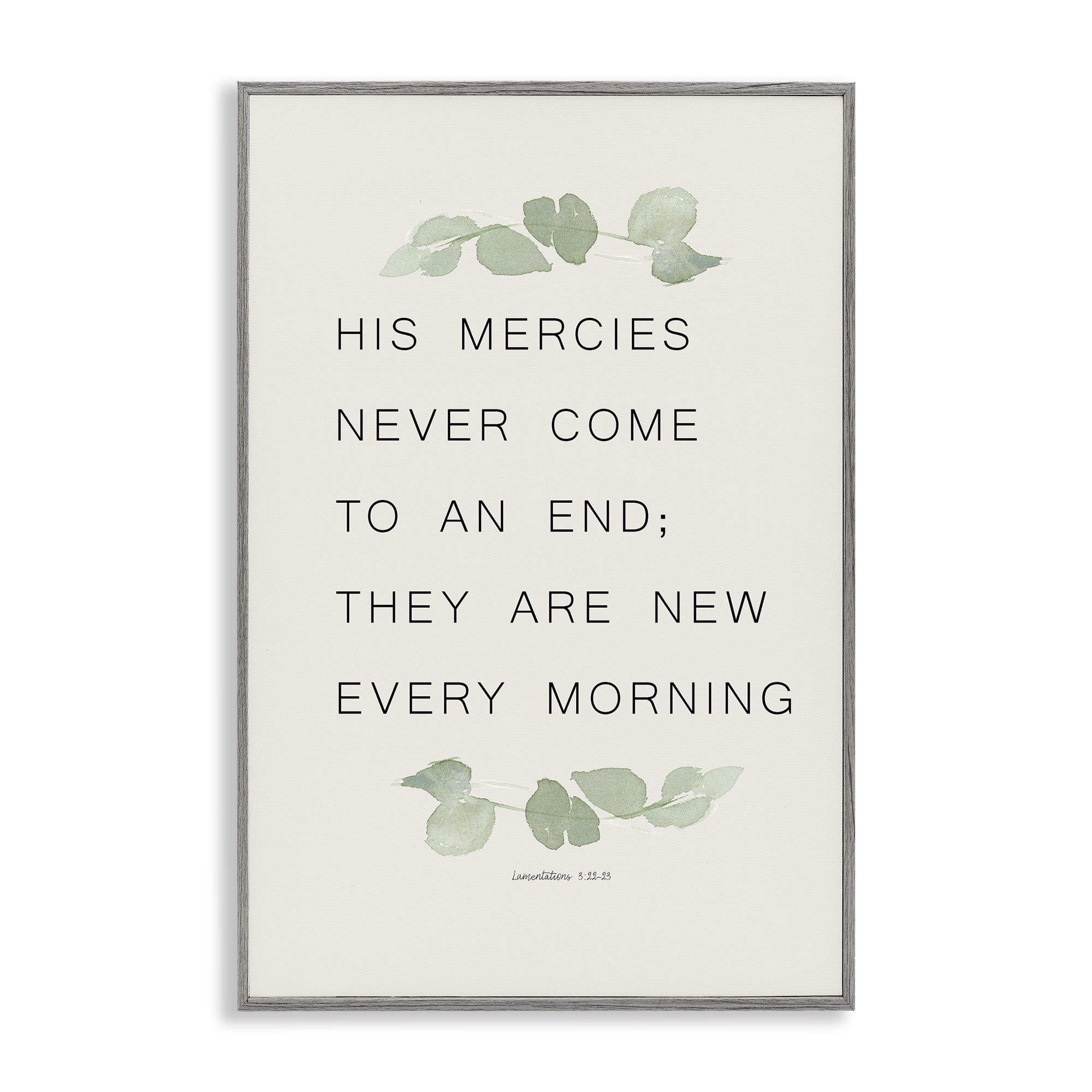 Stupell Industries Mercies New Every Morning Gray Framed Giclee Art, design by Lucille Price