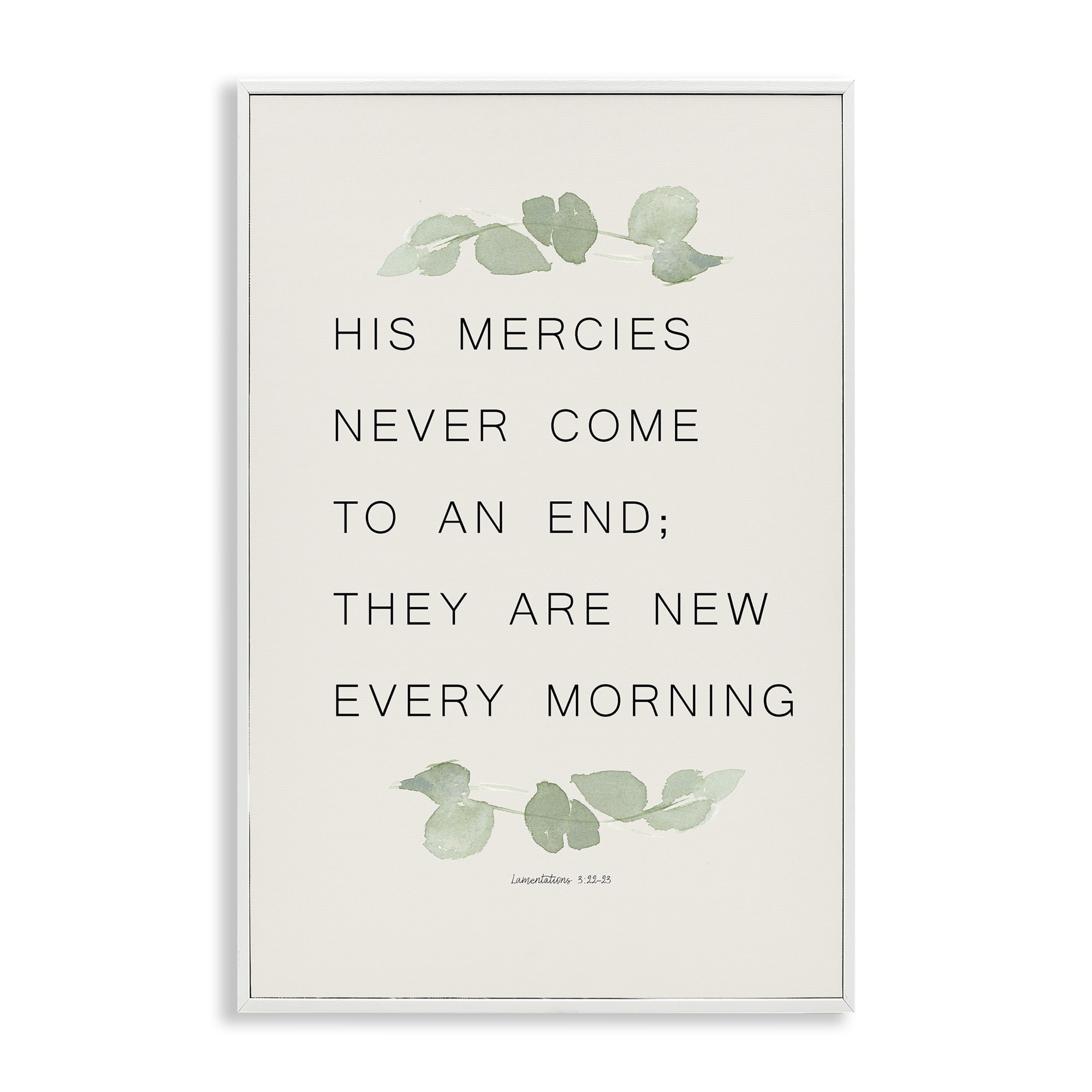Stupell Industries Mercies New Every Morning White Framed Giclee Art, design by Lucille Price