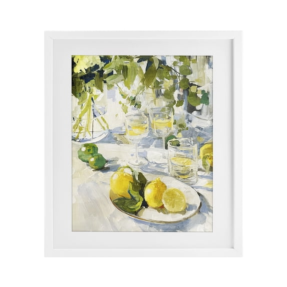 Stupell Industries Traditional Meringue Lemons Table Spread White Framed Print Under Glass, 13 x 16, by Annabelle Hall