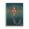 thumbnail image 1 of Stupell Industries Mermaid Fish Swirling Painting Fairy Tales & Fantasy Painting White Framed Art Print Wall Art, 1 of 7