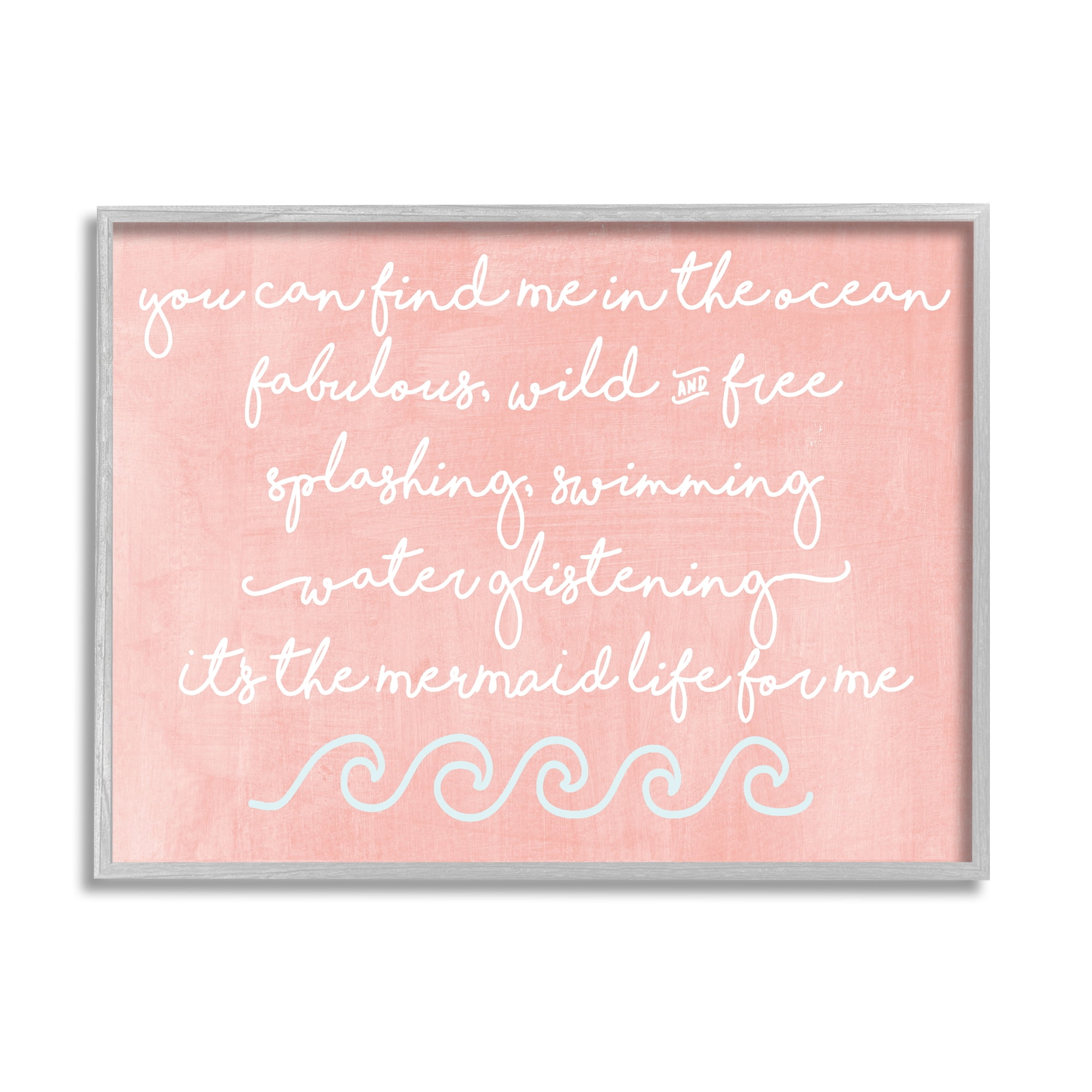 Stupell Industries Mermaid Life Inspiration Graphic Art Framed Art Print Wall Art, 30x24, By Erica Billups