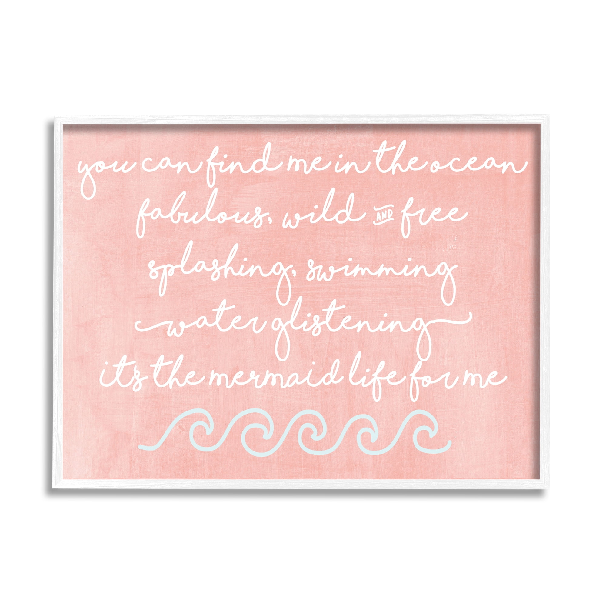 Stupell Industries Mermaid Life Inspiration Graphic Art Framed Art Print Wall Art, 30x24, By Erica Billups