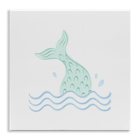 Stupell Industries Mermaid Tail in Water Fantasy & Sci-Fi Painting Unframed Art Print Wall Art, 12 x 12