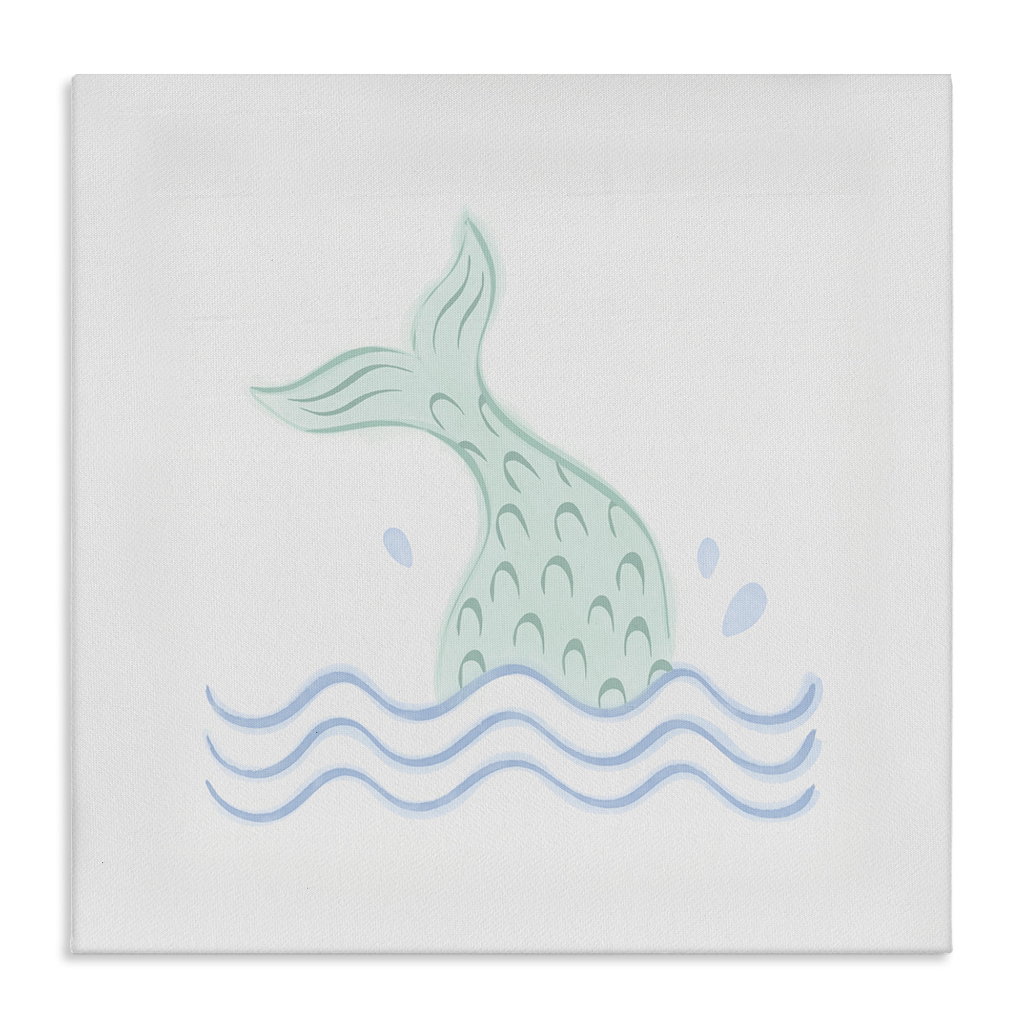 Stupell Industries Mermaid Tail in Water Fantasy & Sci-Fi Painting Wrapped Canvas Art Print Wall Art, 17 x 17