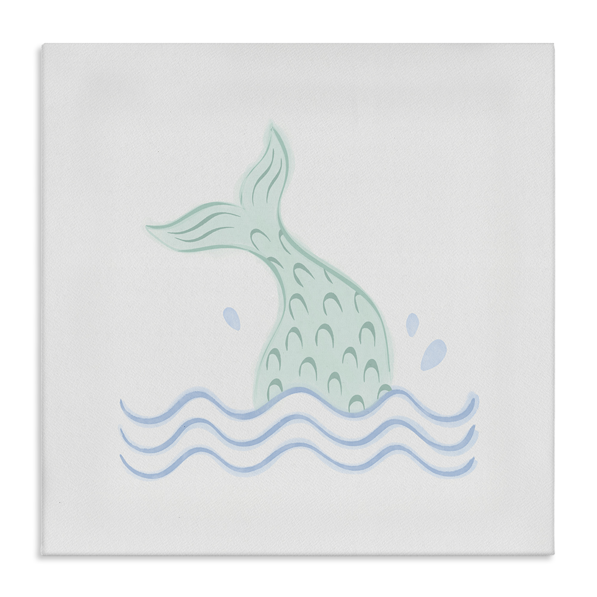 Stupell Industries Mermaid Tail in Water Fantasy & Sci-Fi Painting Wrapped Canvas Art Print Wall Art, 30 x 30