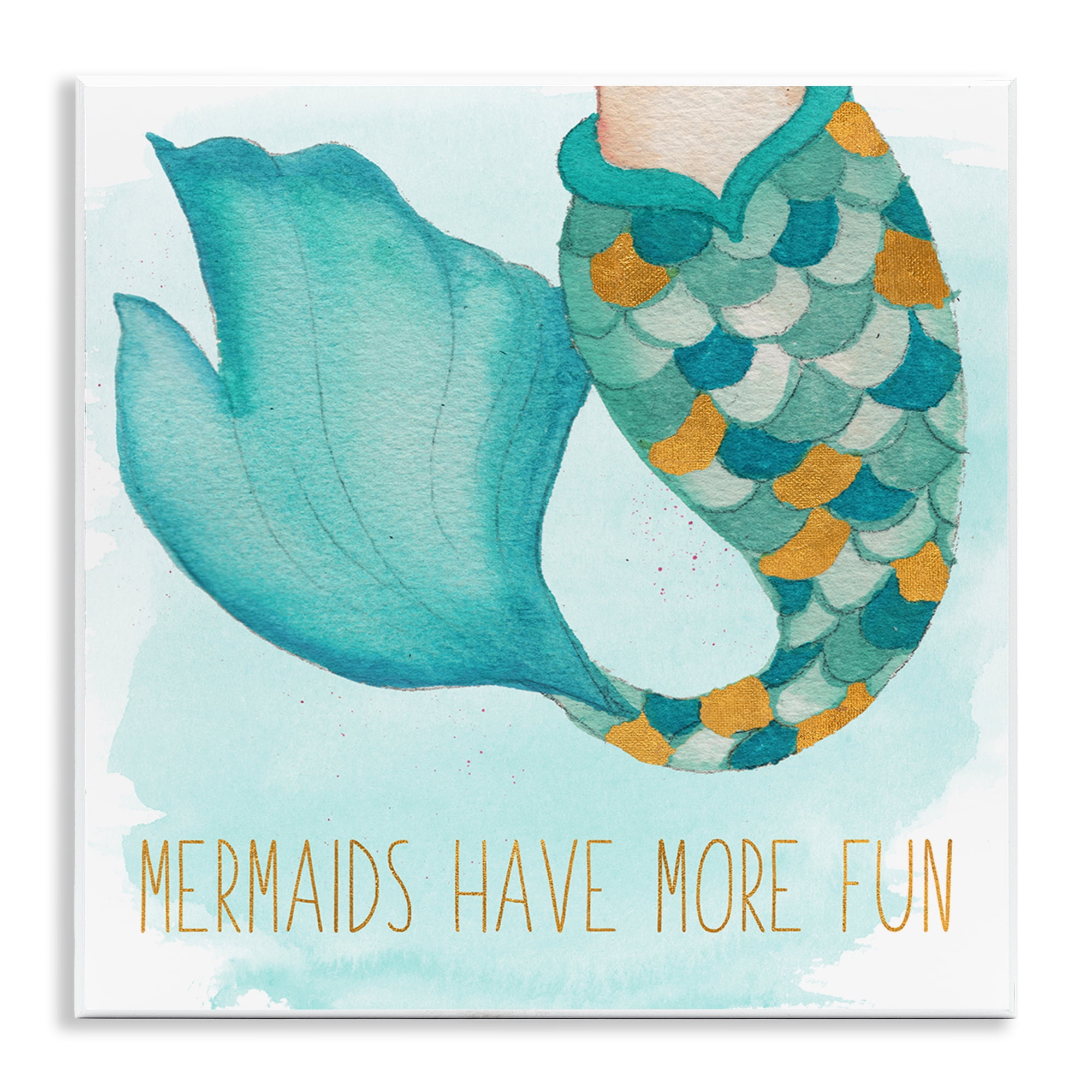 Stupell Industries Mermaids Have Fun Fantasy & Sci-Fi Painting Unframed Art Print Wall Art, 12 x 12