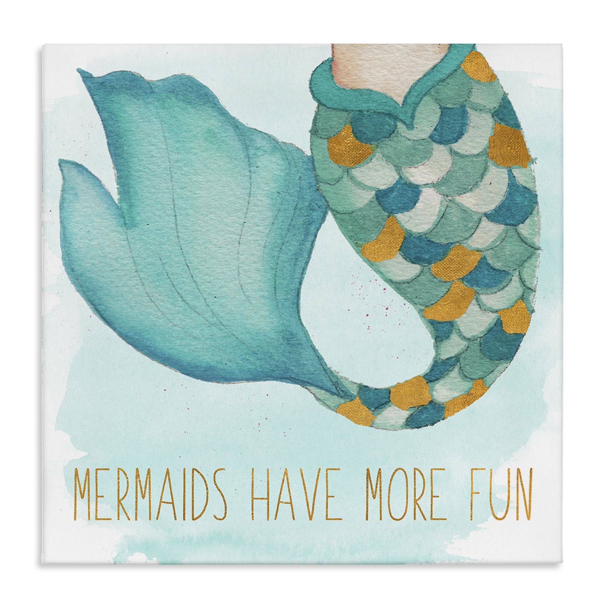 Stupell Industries Mermaids Have Fun Fantasy & Sci-Fi Painting Wrapped Canvas Art Print Wall Art, 30 x 30