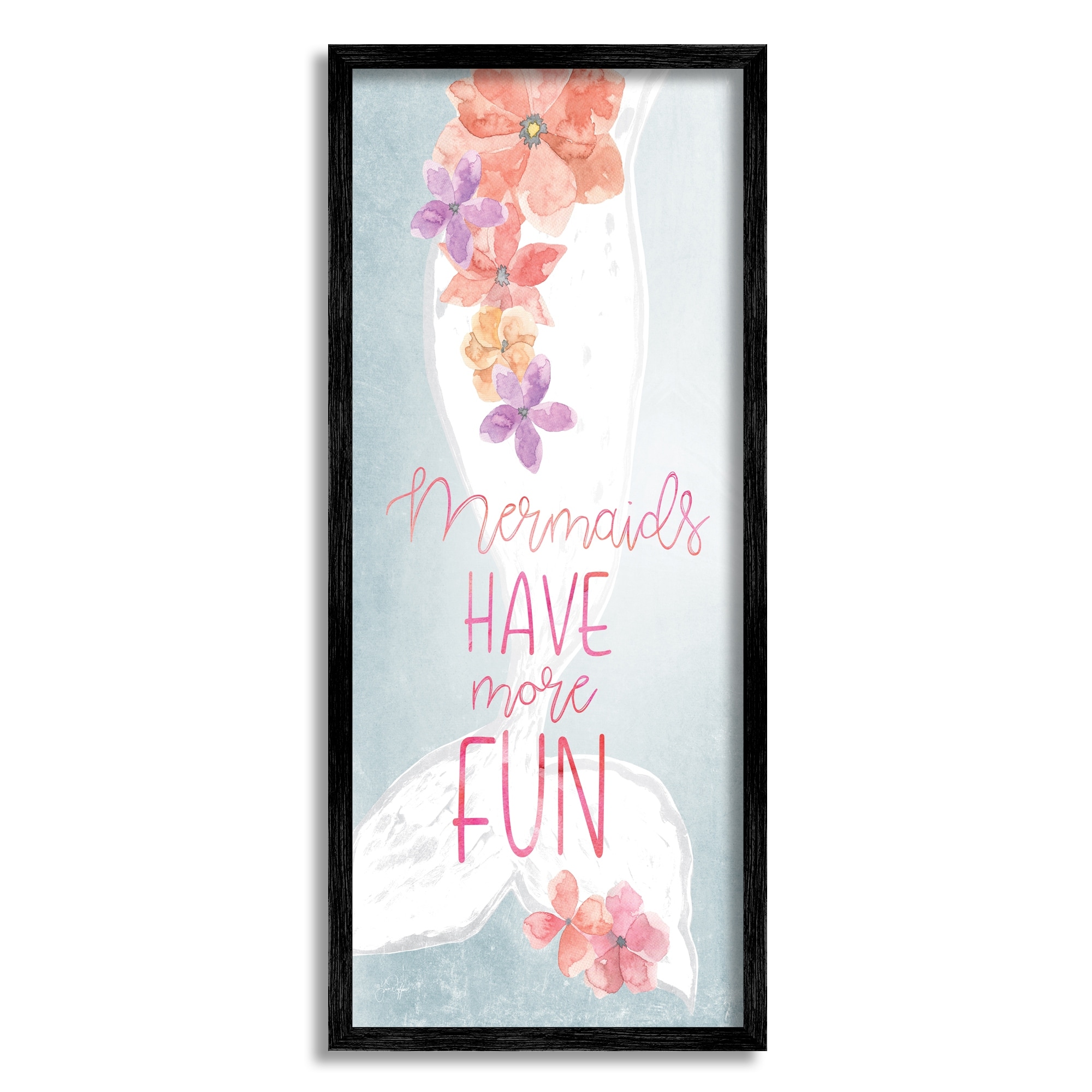 Stupell Industries Mermaids Have Fun Flowered Siren Sleek Fish Tail ,10 x 24, Design by Yass Naffas Designs