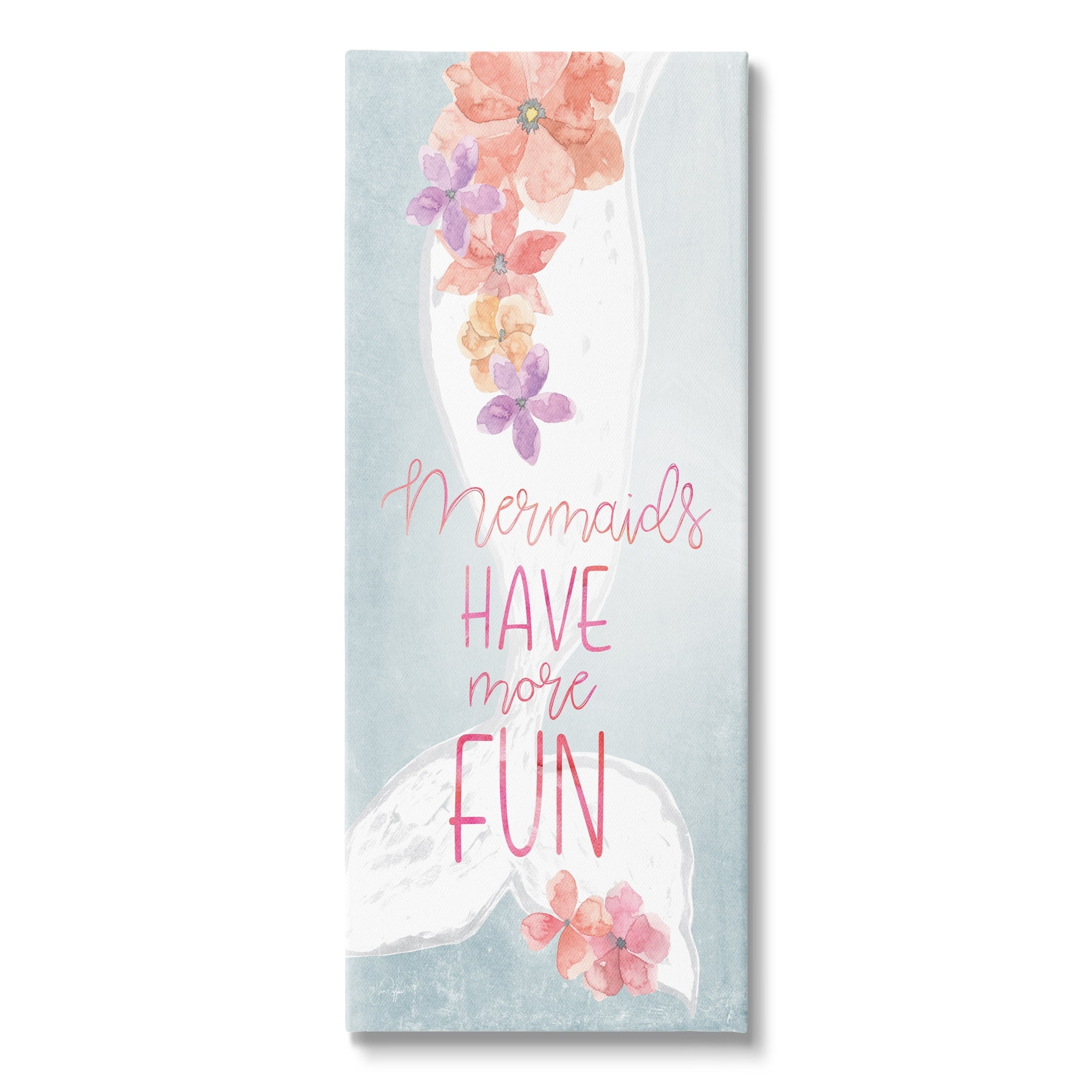 Stupell Industries Mermaids Have Fun Flowered Siren Sleek Fish Tail ,17 x 40, Design by Yass Naffas Designs