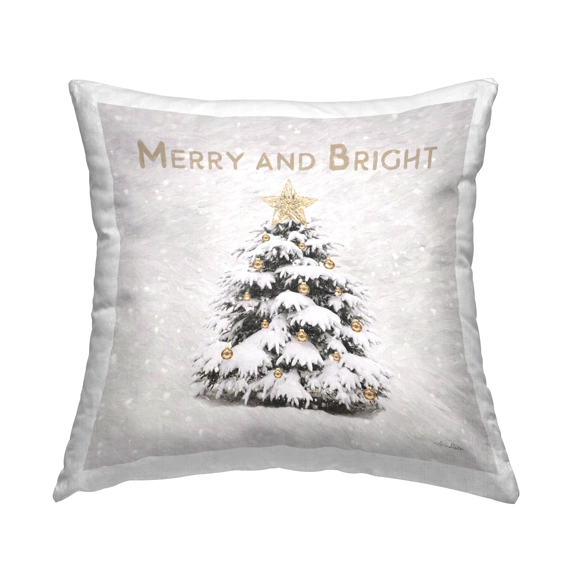 Stupell Industries Merry And Bright Snowy Winter Printed Throw Pillow Design by Lori Deiter