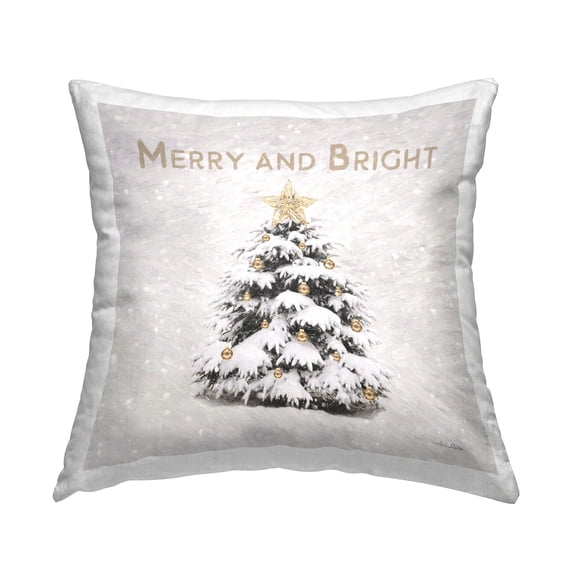 Stupell Industries Merry And Bright Snowy Winter Printed Throw Pillow Design by Lori Deiter