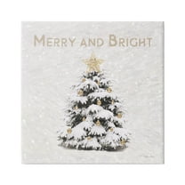 Stupell Industries Merry & Bright Scene Holiday Painting Gallery Wrapped Canvas Print Wall Art, 17 x 17