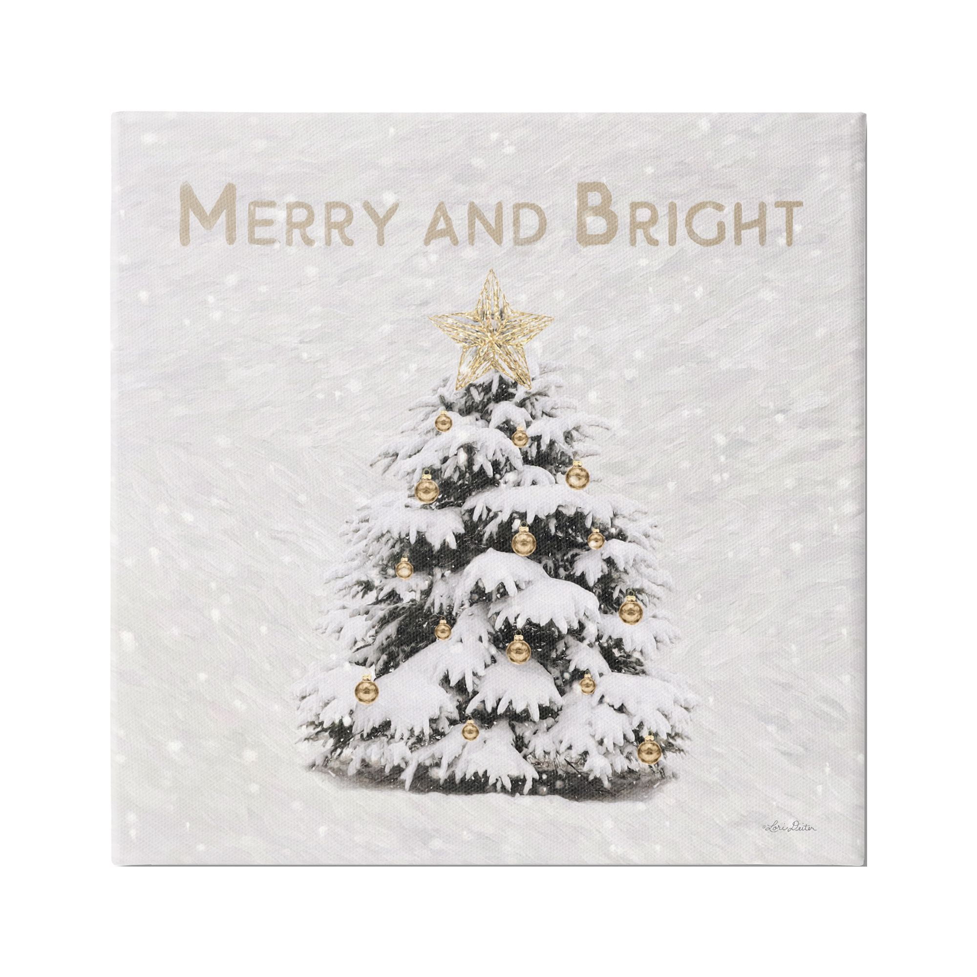 Stupell Industries Merry & Bright Scene Holiday Painting Gallery Wrapped Canvas Print Wall Art, 30 x 30