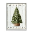 thumbnail image 1 of Stupell Industries Merry Christmas Country Farm Tree Rustic Pattern, 16 x 20, Design by Elizabeth Tyndall, 1 of 7