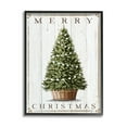 thumbnail image 1 of Stupell Industries Merry Christmas Country Farm Tree Rustic Pattern Holiday Painting Black Framed Art Print Wall Art, 16 x 20, 1 of 8