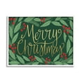 thumbnail image 1 of Stupell Industries Merry Christmas Festive Sentiment Chic Holiday Holly Botanical & Floral Painting White Framed Art Print Wall Art, 24 x 30, 1 of 8