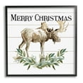 thumbnail image 1 of Stupell Industries Merry Christmas Moose Laurel Graphic Art Black Framed Art Print Wall Art, Design by Carol Robinson, 1 of 7