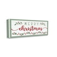 thumbnail image 1 of Stupell Industries Merry Christmas Phrase Festive Floral Holly Detail Canvas Wall Art, 10 x 24, Design by AE Design, 1 of 6