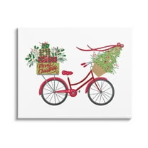 Stupell Industries Merry Christmas Seasonal Bicycle Graphic Art Gallery Wrapped Canvas Print Wall Art, Design by Amanda McGee