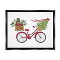 thumbnail image 1 of Stupell Industries Merry Christmas Seasonal Bicycle Graphic Art Jet Black Floating Framed Canvas Print Wall Art, Design by Amanda McGee, 1 of 6