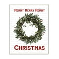 thumbnail image 1 of Stupell Industries Merry Christmas Wreath Holiday Word Design Wood Wall Art By Artist Lettered and Lined, 1 of 3