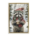 thumbnail image 1 of Stupell Industries Traditional Merry Cocoa Raccoon Gold Floating Frame Canvas Art, 21 x 31, by Tina LeCour, 1 of 8