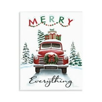 Stupell Industries Merry Everything Gift Car Holiday Painting Unframed Art Prints Wall Art, 11 x 14
