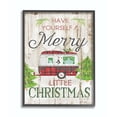 thumbnail image 1 of Stupell Industries Merry Little Christmas Red Plaid Camper Wood Texture Holiday Word DesignFramed Wall Art By Artist Jennifer Pugh, 1 of 3
