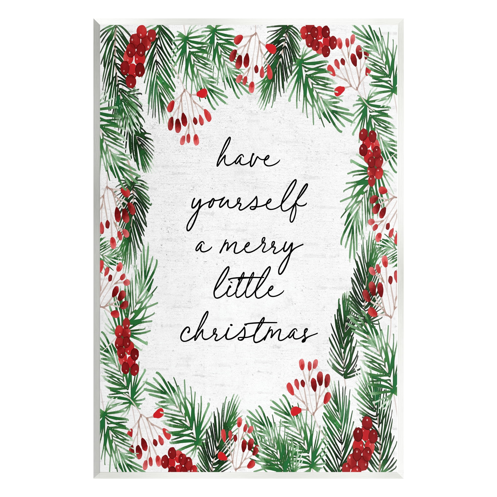 Stupell Industries Merry Little Christmas Script Holiday Painting Unframed Art Print Wall Art, 10 x 15