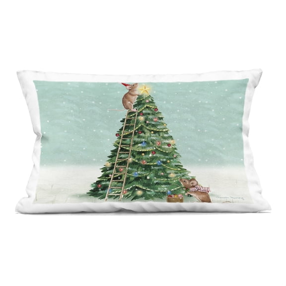Stupell Industries Merry Mice Motif Decorative Printed Throw Pillow design by Danielle Murray, 14 x 7 x 20