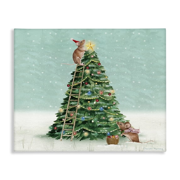 Stupell Industries Farmhouse Merry Mice Motif Canvas Art, 48 x 36, by Danielle Murray