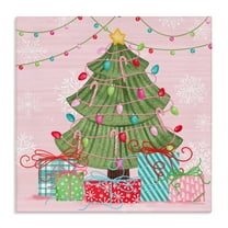 Stupell Industries Merry Pinkmas Tree Canvas Wall Art design by Nicole Tamarin, 17 x 17