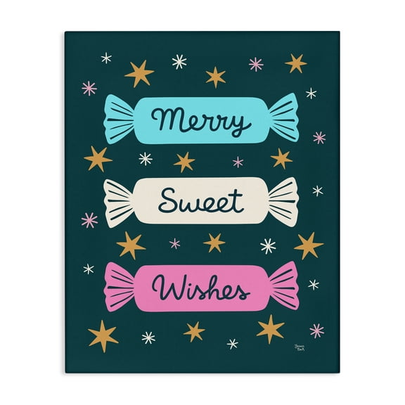 Stupell Industries Merry Sweet Wishes Candies Canvas Wall Art design by Jessica Beck, 20 x 16