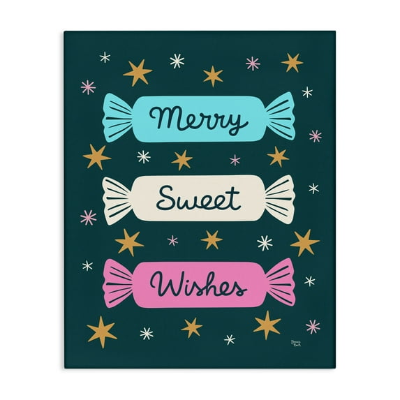 Stupell Industries Merry Sweet Wishes Candies Canvas Wall Art design by Jessica Beck, 20 x 16