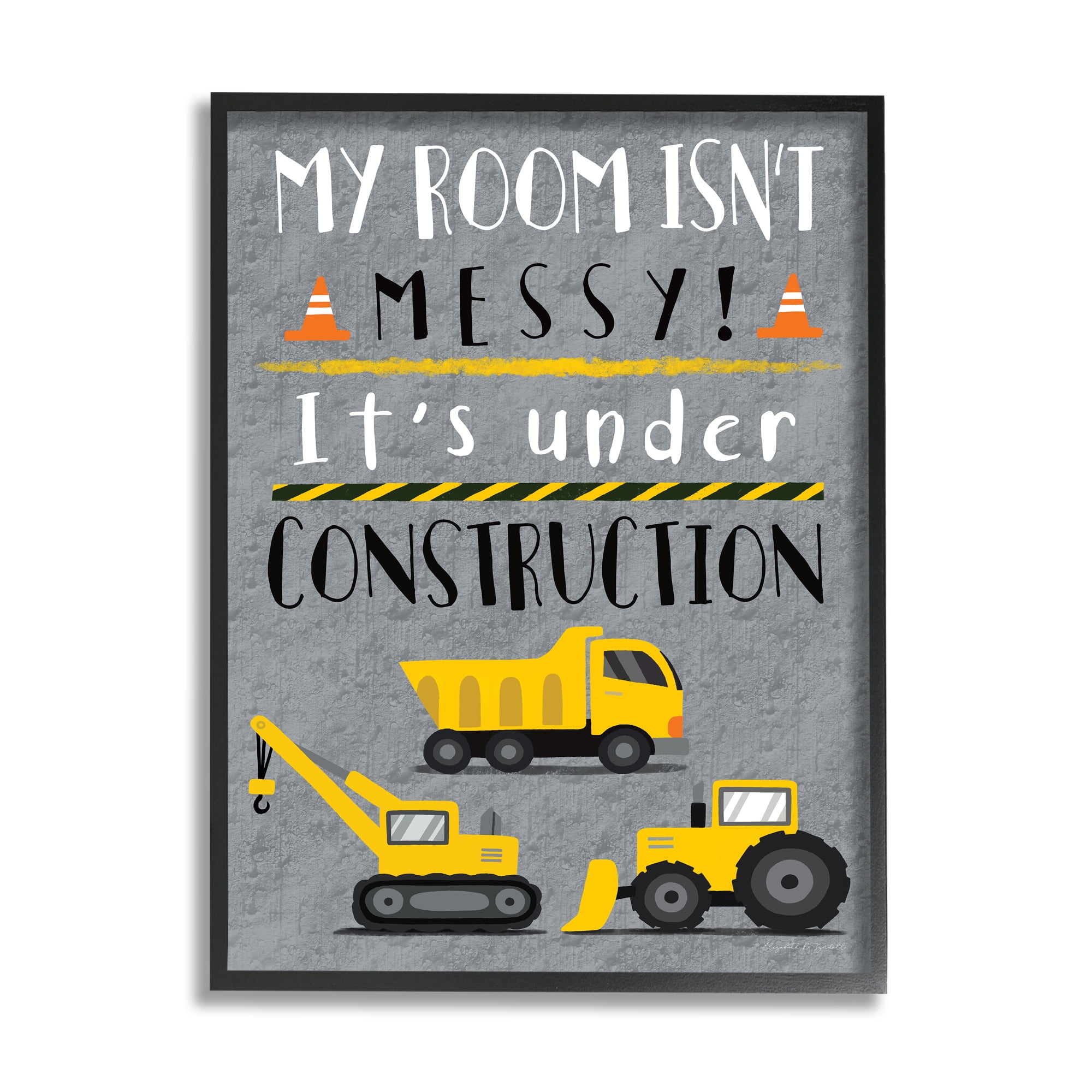 Stupell Industries Messy Room or Under Construction Kid's Room Sign, 11 x 14, Designed by Elizabeth Tyndall