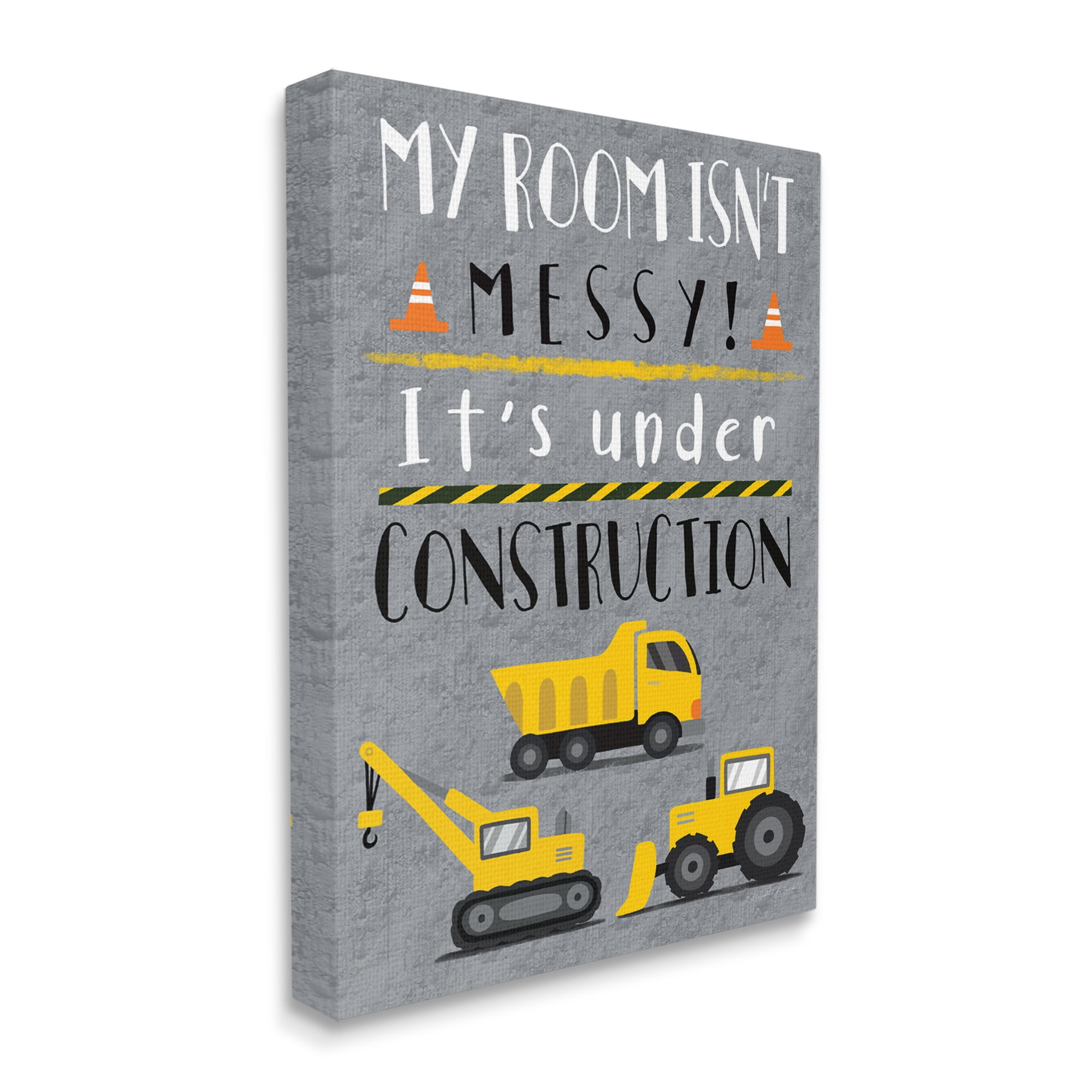 Stupell Industries Messy Room or Under Construction Kid's Room Sign, 16 x 20, Designed by Elizabeth Tyndall