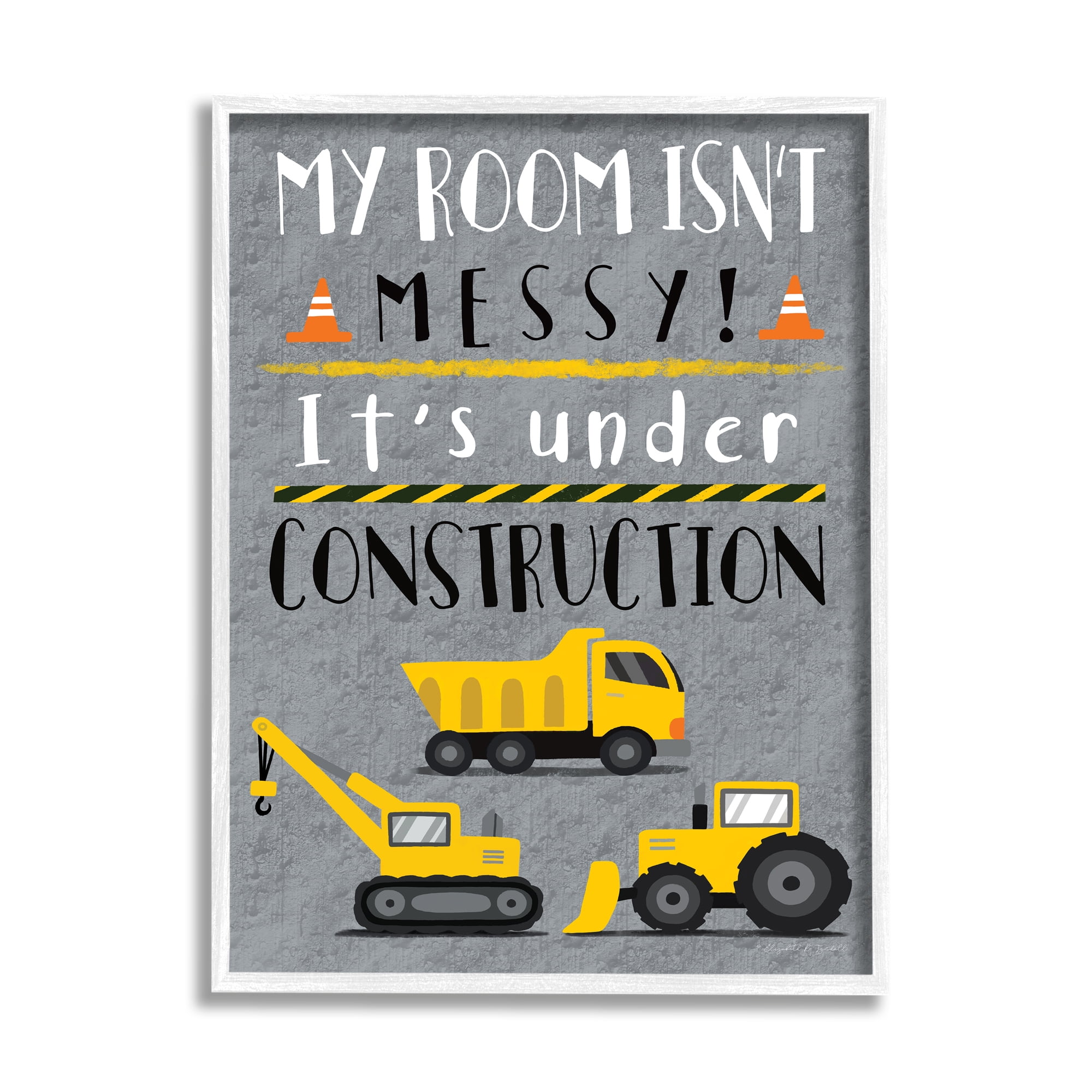 Stupell Industries Messy Room or Under Construction Kid's Room Sign, 24 x 30, Designed by Elizabeth Tyndall