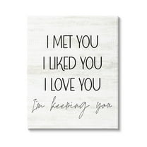 Stupell Industries Met Liked Love You Romantic Graphic Art Gallery Wrapped Canvas Print Wall Art, Design by Lil' Rue