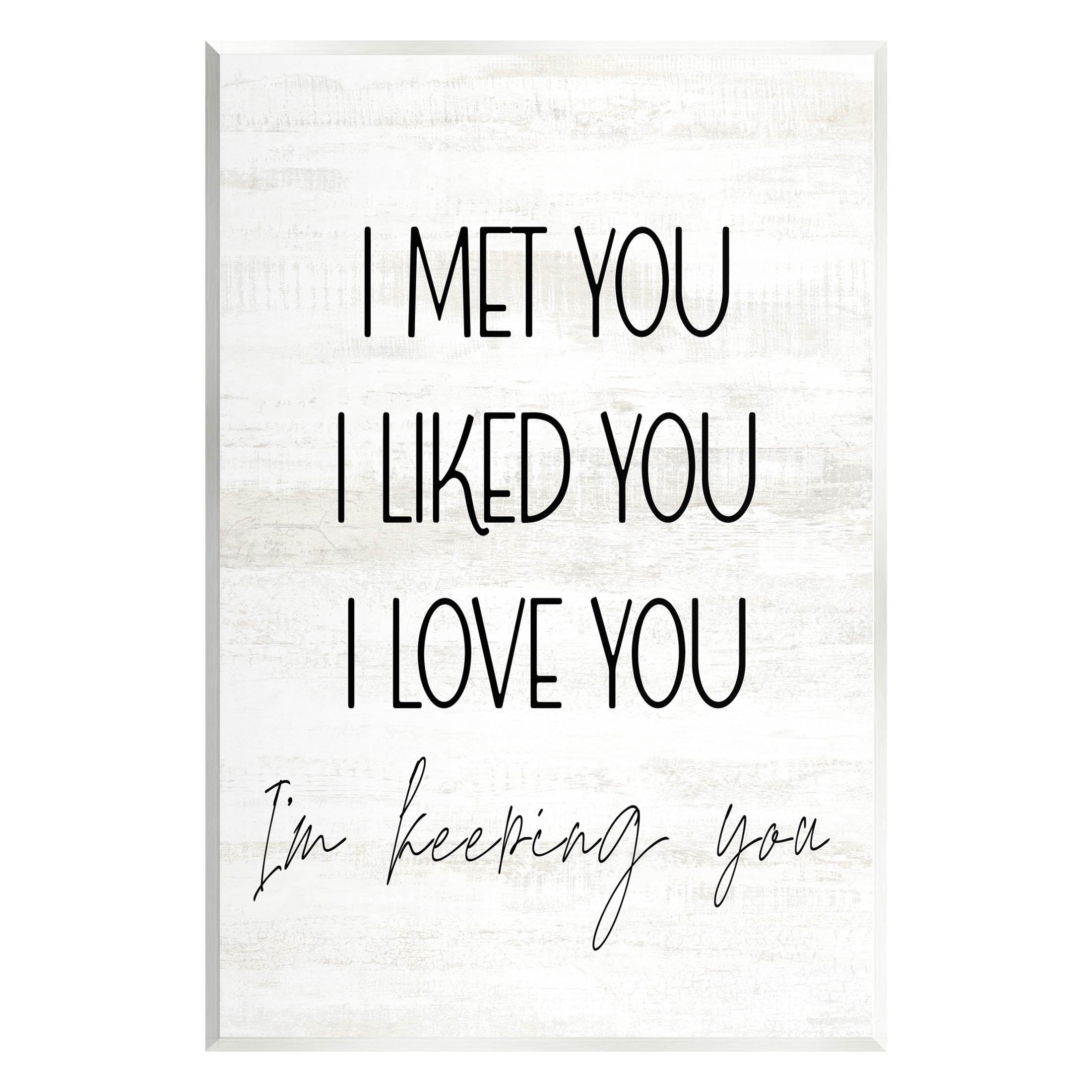 Stupell Industries Met Liked Love You Romantic Graphic Art Unframed Art Print Wall Art, Design by Lil' Rue