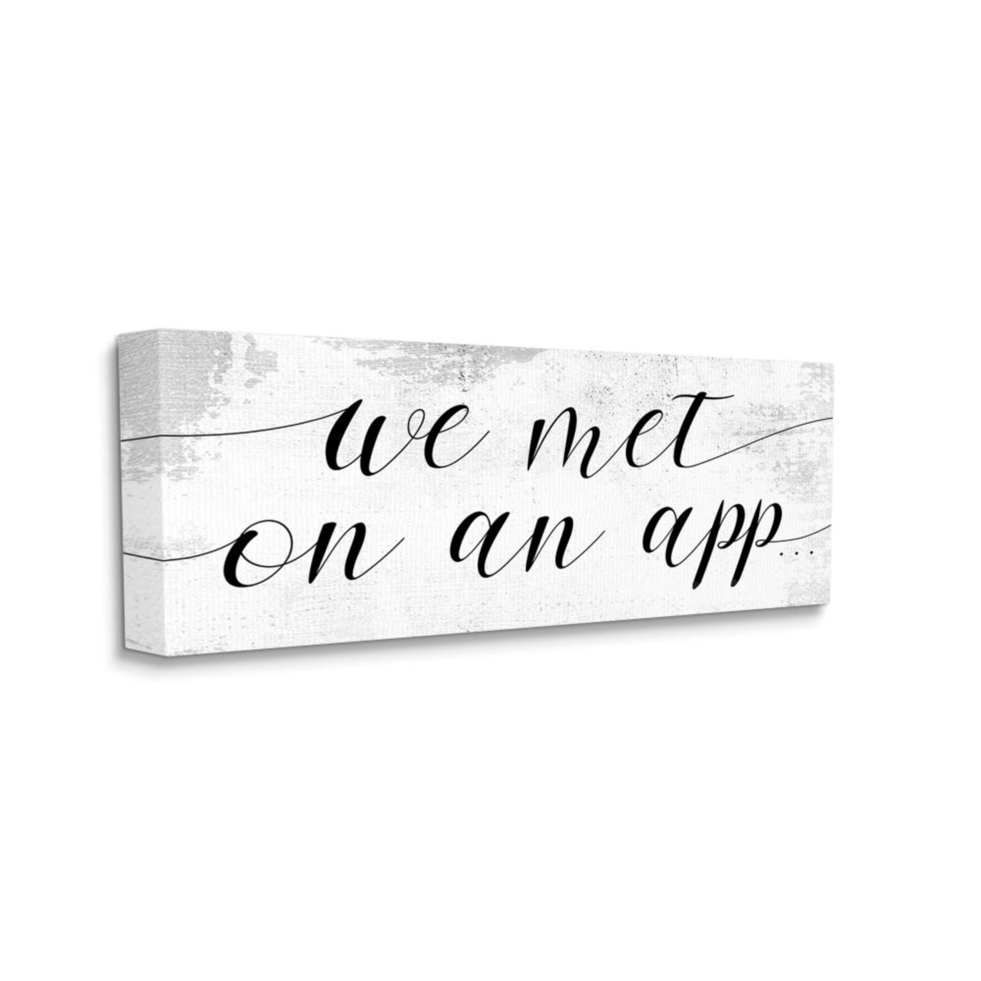 Stupell Industries Met on App Quote Romantic Couple Design Design by Daphne Polselli, 20" x 48"