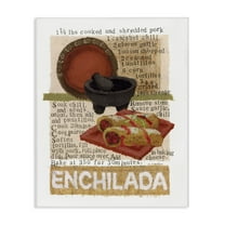 Stupell Industries Mexican Enchilada Recipe Food & Beverage Painting Gallery Wrapped Canvas Art Print Wall Art, 16 x 20