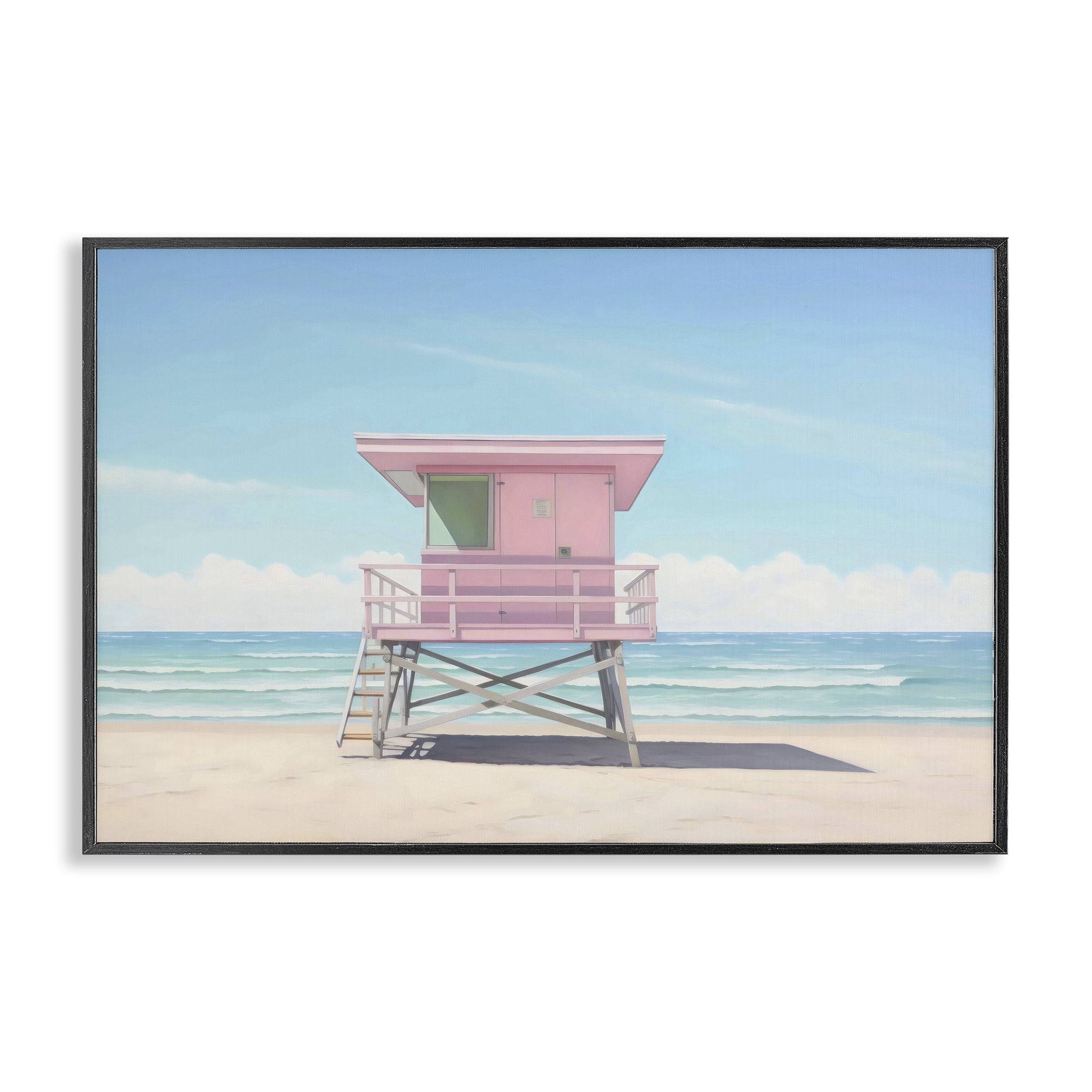 Stupell Industries Miami Beach Lifeguard Station Black Framed Giclee Art, design by Creative Studio