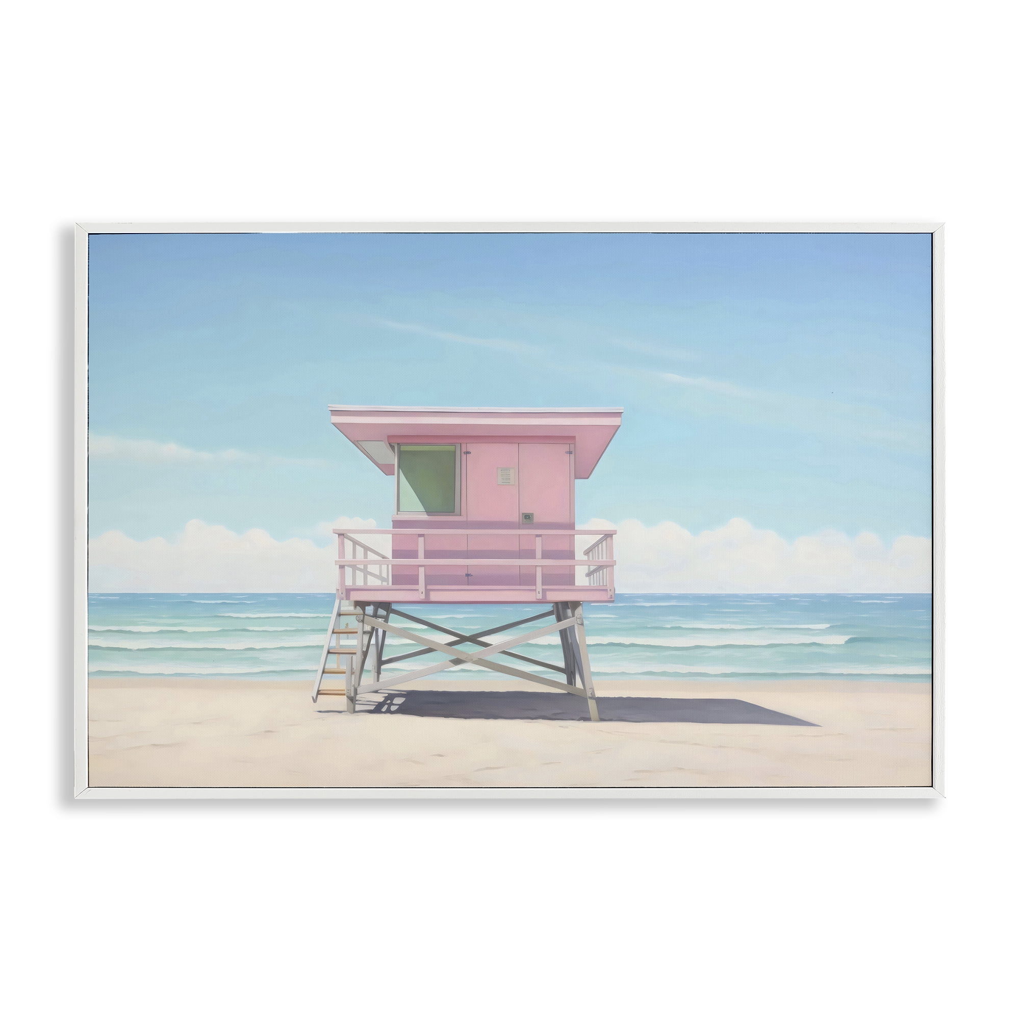 Stupell Industries Miami Beach Lifeguard Station White Framed Giclee Art, design by Creative Studio