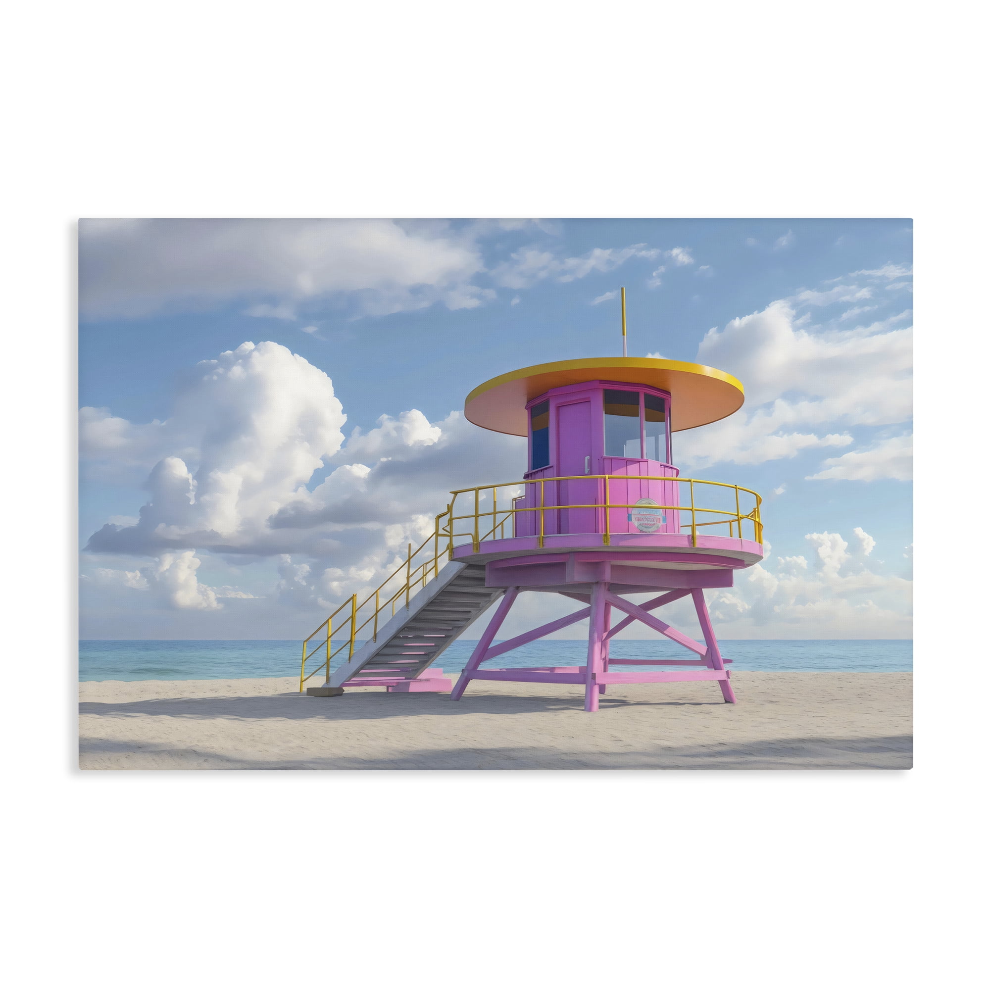 Stupell Industries Miami Beach Tower in Pink Canvas Wall Art, design by Creative Studio