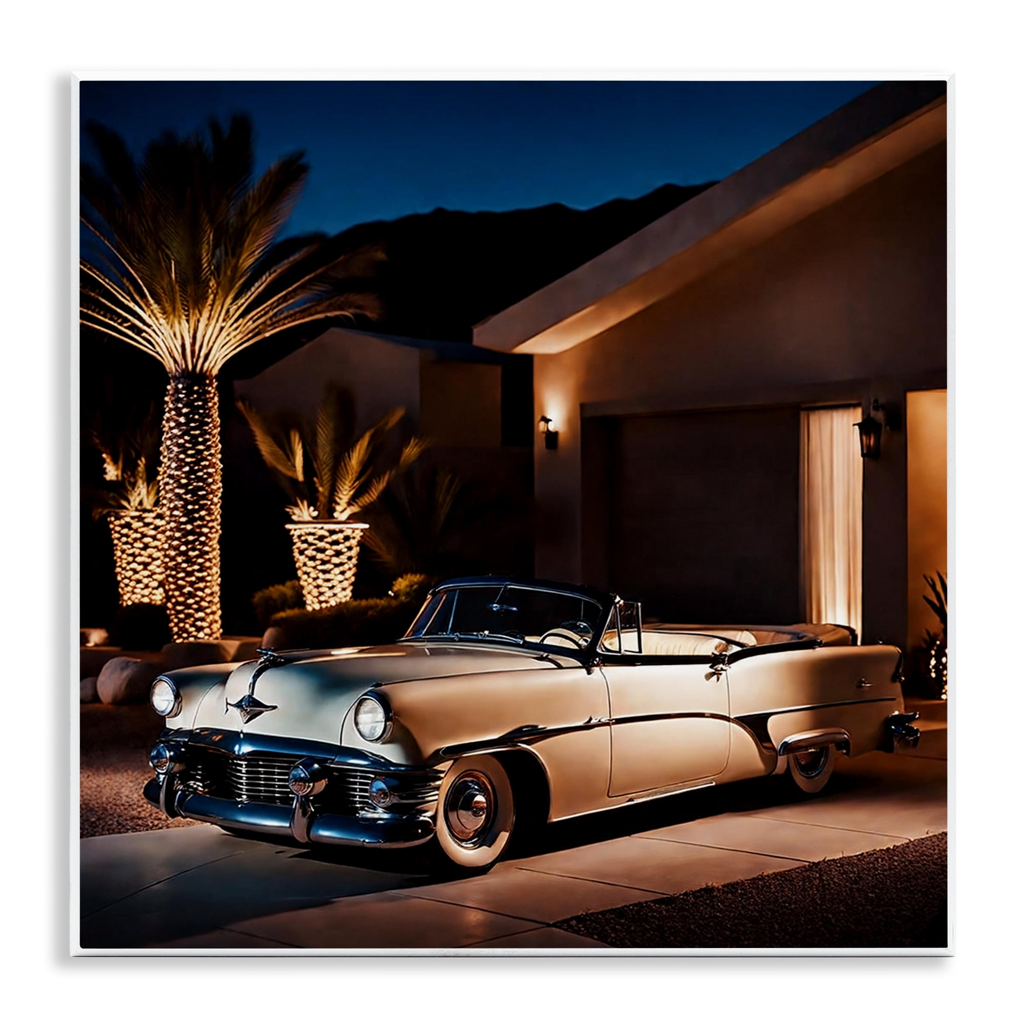 Stupell Industries Miami Wheels Classic Car Transportation Painting Unframed Art Print Wall Art, 12 x 12