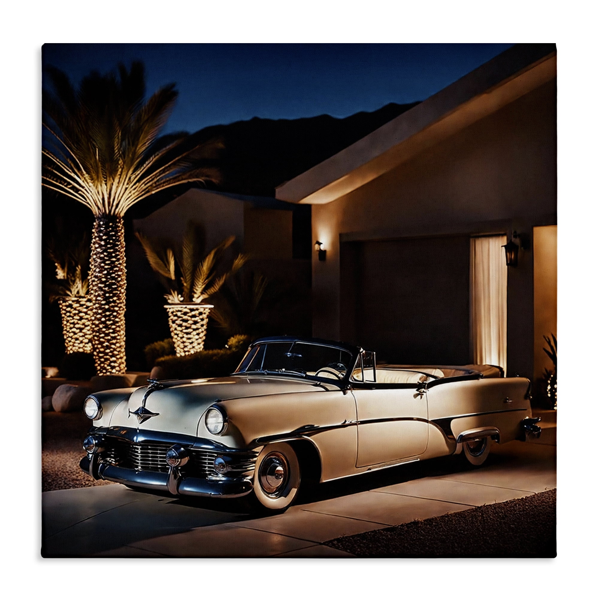 Stupell Industries Miami Wheels Classic Car Transportation Painting Wrapped Canvas Art Print Wall Art, 24 x 24