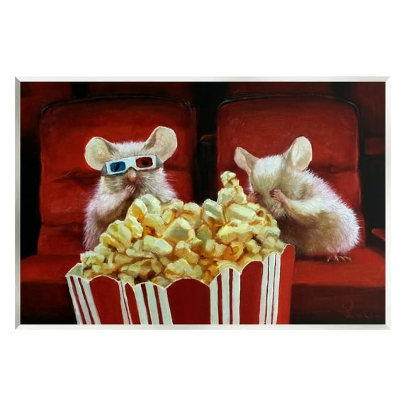 Stupell Industries Mice Movie Theater Popcorn Animals & Insects Painting Unframed Art Print Wall Art